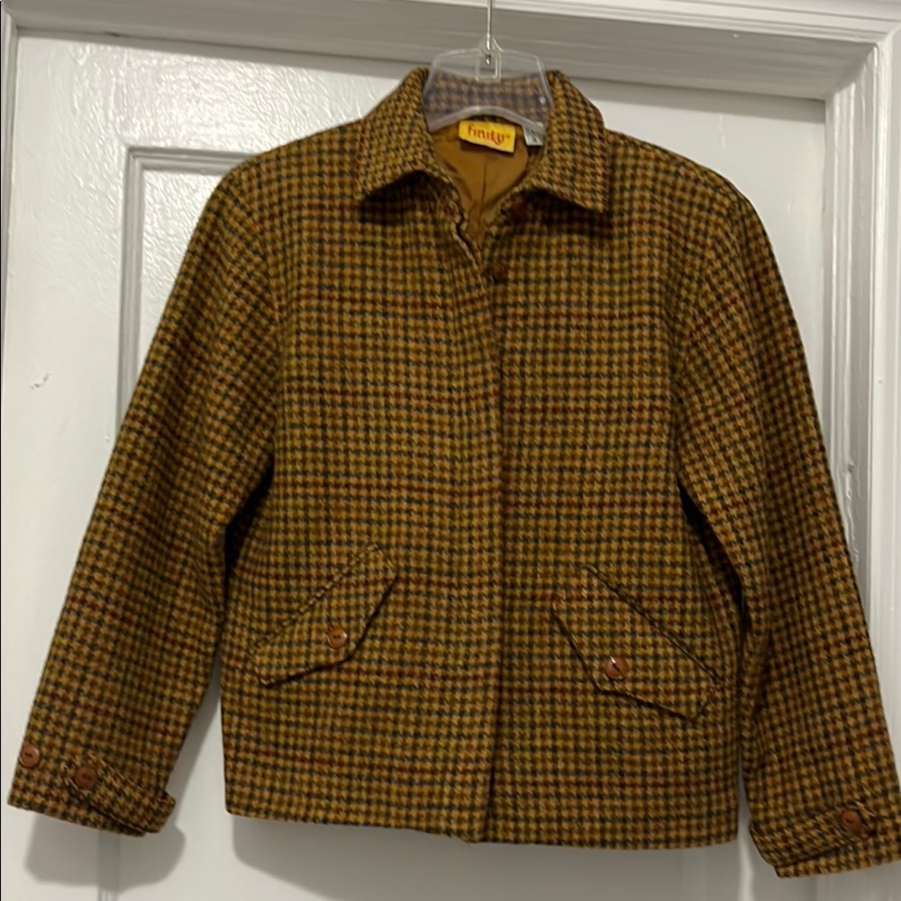 Vintage Fringy Plaid Jacket